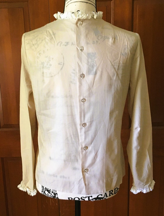 Victorian Style Sheer Ruffle Blouse - image 6