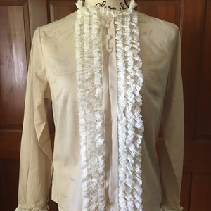 Victorian Style Sheer Ruffle Blouse image 3