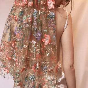 Wildflower Wedding Veil, Pink Flower Veil, Garden Wedding, Custom Veil, Floral Veil, Woodland Wedding, Boho Bride, Alternative Wedding