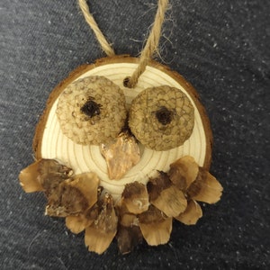 Handmade Fall Decor Wooden Owl Ornament Christmas Decoration Pine cone Acorn Art Makes a Perfect Gift For Autumn And Winter