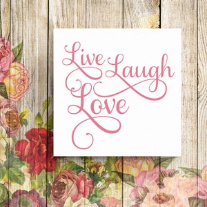 Live Laugh Love Wall Art - Inspirational Quote Digital Download, Motivational Home Decor, Positive Vibes Printable Art
