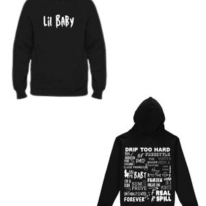 Lil Baby Logo Print Black Hoodie