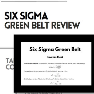 Six-Sigma Green Belt Prüfungsleitfaden & Formelbogen