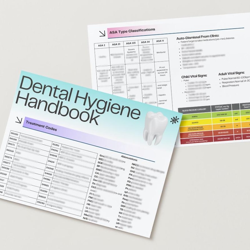 Hygiene Notes Example Dental Hygiene - Etsy