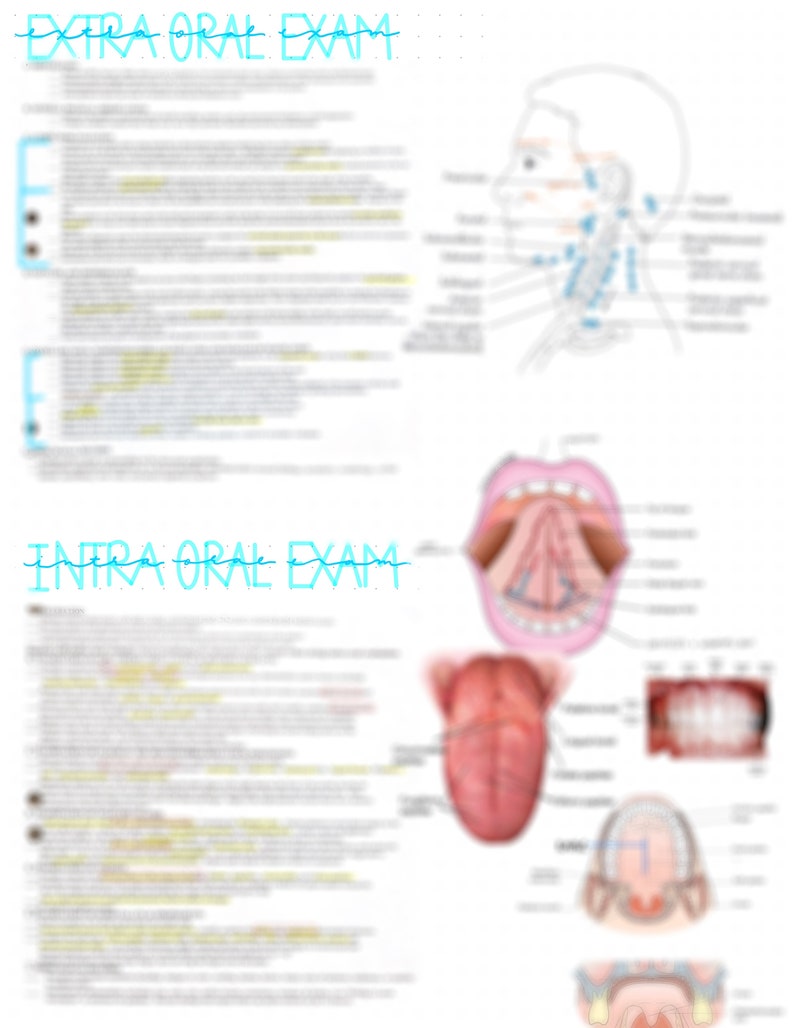 EOIO Exam intra Oral Extra Oral Exam Dental Hygiene Notes for Preclinic
