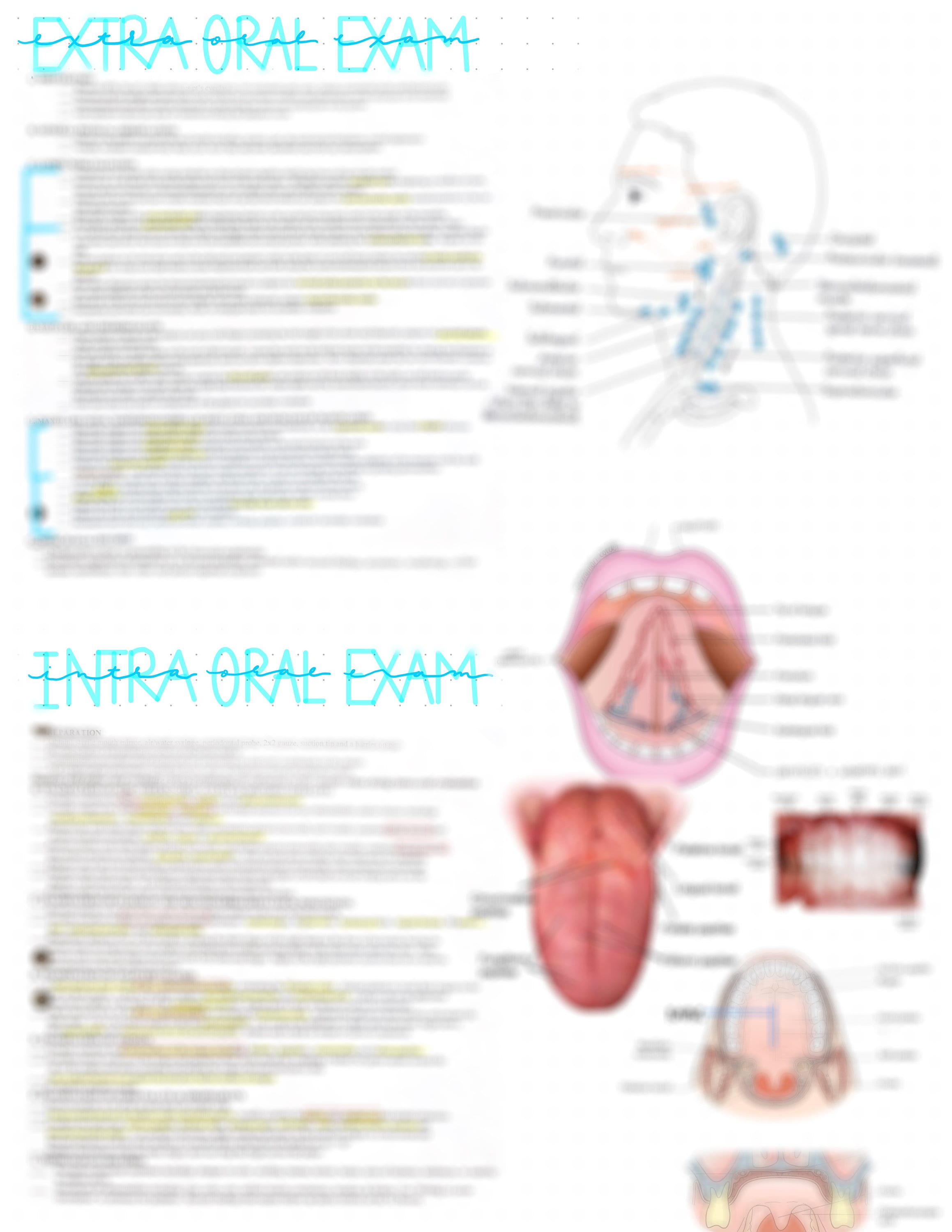 EOIO Exam intra Oral Extra Oral Exam Dental Hygiene Notes for Preclinic
