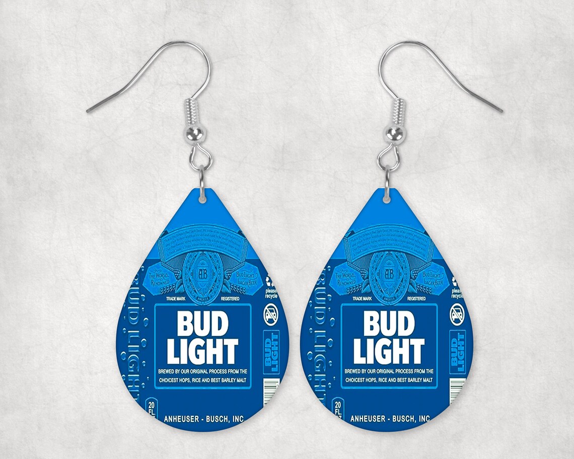 Bud Light Inspired Teardrop Earrings image 1