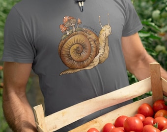 Maglietta "Snailed It", maglietta con lumaca, regalo per gli amanti delle lumache, maglietta con funghi, maglietta con giardinaggio
