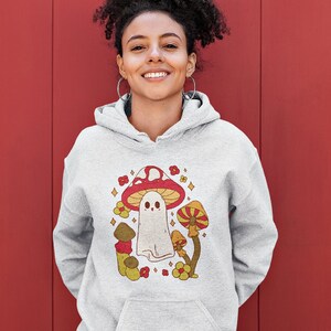 Mushroom Ghost Hoodie, Cute Ghost Sweatshirt, Fall Hoodie, Halloween Sweatshirt, Adorable Fall Sweatshirt