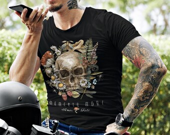 Memento Mori, Stoic, Stoicism, Skull TShirt, Skull Shirt, Mushroom Shirt, Memento Mori Shirt, Philosophy Shirt