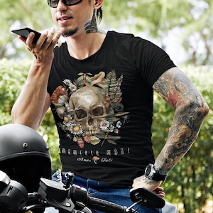 Memento Mori, Stoic, Stoicism, Skull TShirt, Skull Shirt, Mushroom Shirt, Memento Mori Shirt, Philosophy Shirt