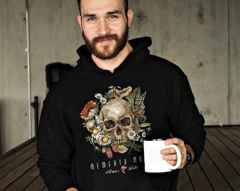 Memento Mori, Amor Fati, Mushroom Hoodie, Marcus Aurelius, Stoicism, Mushroom Sweatshirt, Skull Hoodie