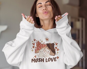 Mush Love, Cottagecore Hoodie, Mushroom Hoodie, Cute Mushroom Sweatshirt, Boho Sweater