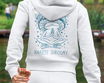 Meditating Frog Hoodie, Mindful Mushroom Frog Sweatshirt, Frog And Mushroom Aesthetic Hoodie
