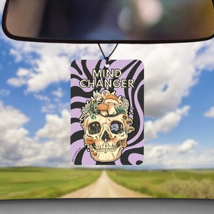 Mind Changer Car Air Freshener, Skull Mushroom Air Freshener, Skull Car Freshener, Psychedelic Car Diffuser, Boho Car Accessories