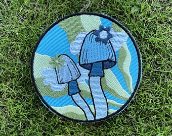 Magic Mushroom Patch, Magic Mushrooms Iron On Patch, Psychedelic Mushroom Embroidered Applique
