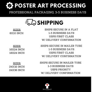 Printing and shipping times for the Mettashroom store. Standard print and pack is 3 to 5 days. Standard shipping time via first class mail is 3 to 5 business days, 1 to 3 business days for priority mail.