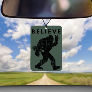 Bigfoot Air Freshener, Yeti Air Freshener, Sasquatch Car Freshener, Bigfoot Foraging Morel Mushrooms, Bigfoot Car Diffuser