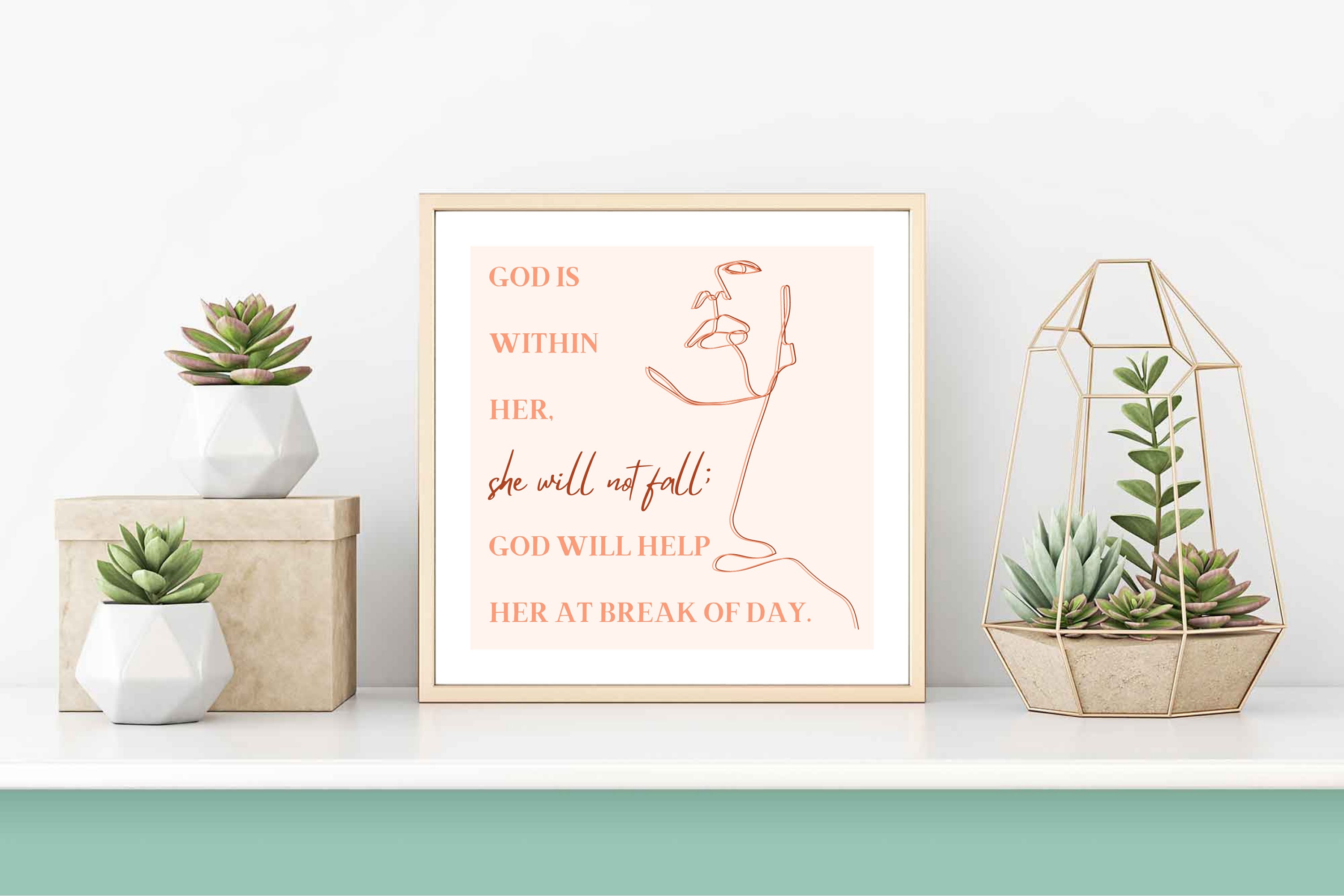 God is Within Her Wall Art | Psalm 46:5 Verse Art | Modern Christian ...