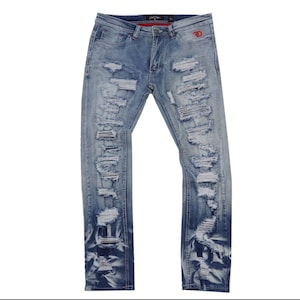 All Over Shredded Jeans - Light Wash by frost denim