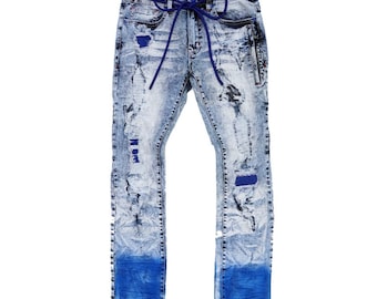 Shredded Jeans W/ Cord - Ice Wash by frost denim
