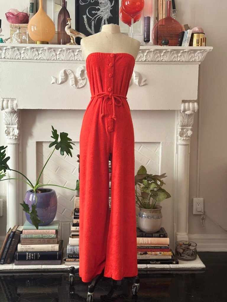 70s Terry Cloth Romper - Etsy