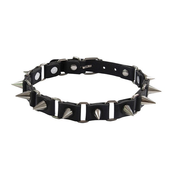 Choker Punk Hauling Chain Pu Leather Collar Metal Ring Gothic