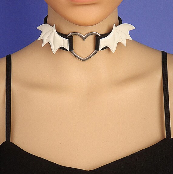 Gothic Choker Necklace Bow PU Leather Collar Vintage Punk Rock
