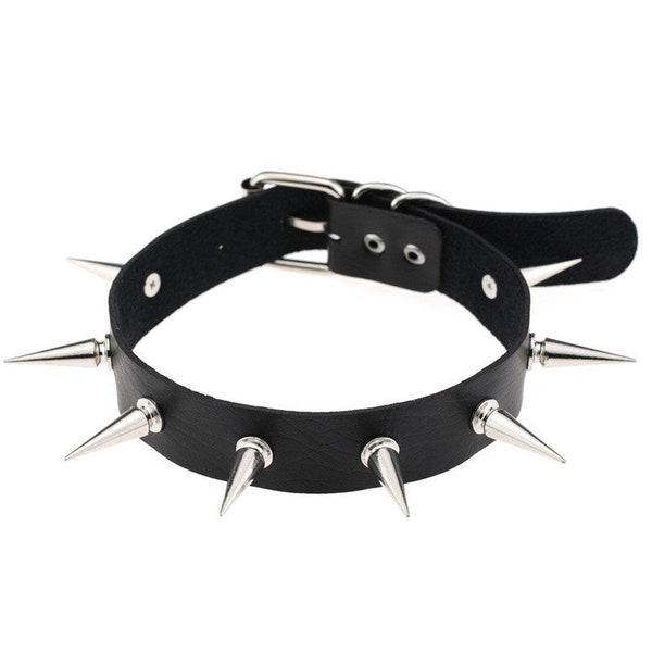 Trendy Punk PU Lederlegering Spike Rivet Choker Ketting em colares gargantilha voor Unisex Rock Night Club Collar Jewelry