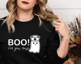 boo i'm your nurse sweatshirt | boo nurse sweatshirt | comfy sweatshirt | halloween nurse | new grad gift | cute nurse crewneck | nurse