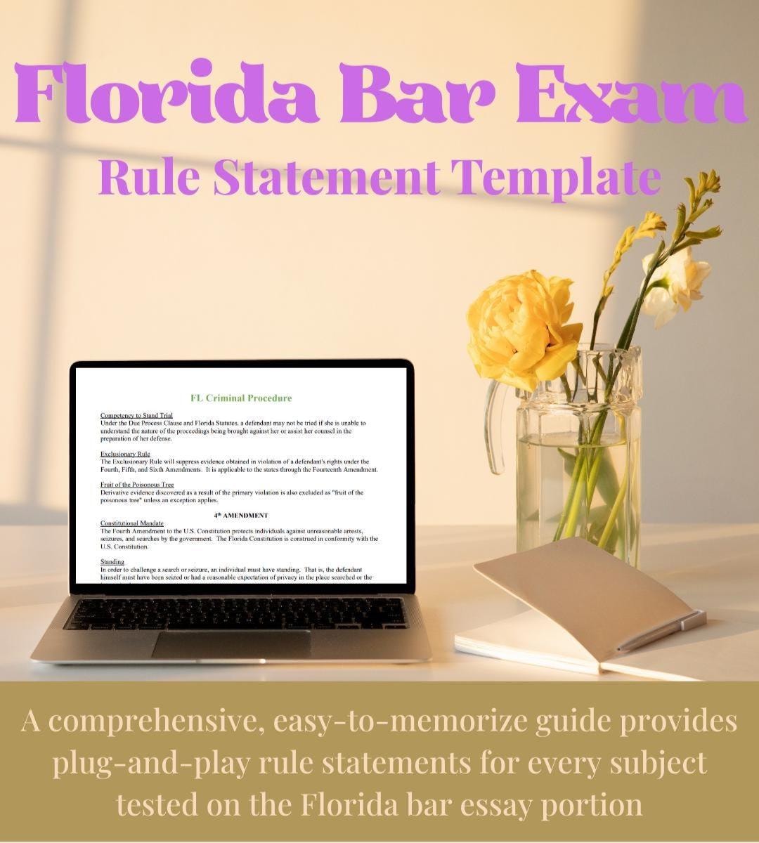 Florida Bar Exam COMPREHENSIVE Essay Rule Statements Template