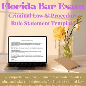Florida Bar Criminal Law + Procedure Essay Rule Statements Template | Memorize & Plug-In Rules | Bar Exam Study PDF
