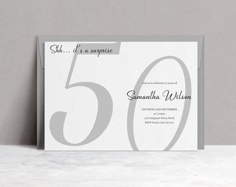 50. Geburtstag Einladung Vorlage | Bearbeitbar und druckbar | Maßgeschneiderter digitaler Download | Personalisierte Vorlage