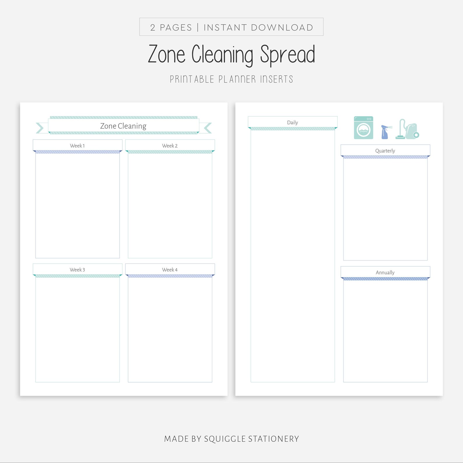 Zone Cleaning Planner Printable | Download Template PDF | Printable ...