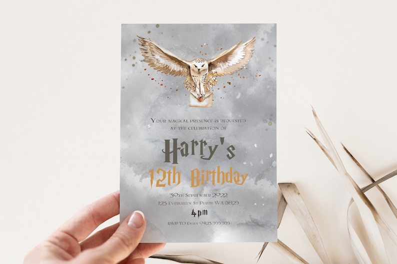 Harry Potter Birthday Invitation Template Editable Party Invite ...