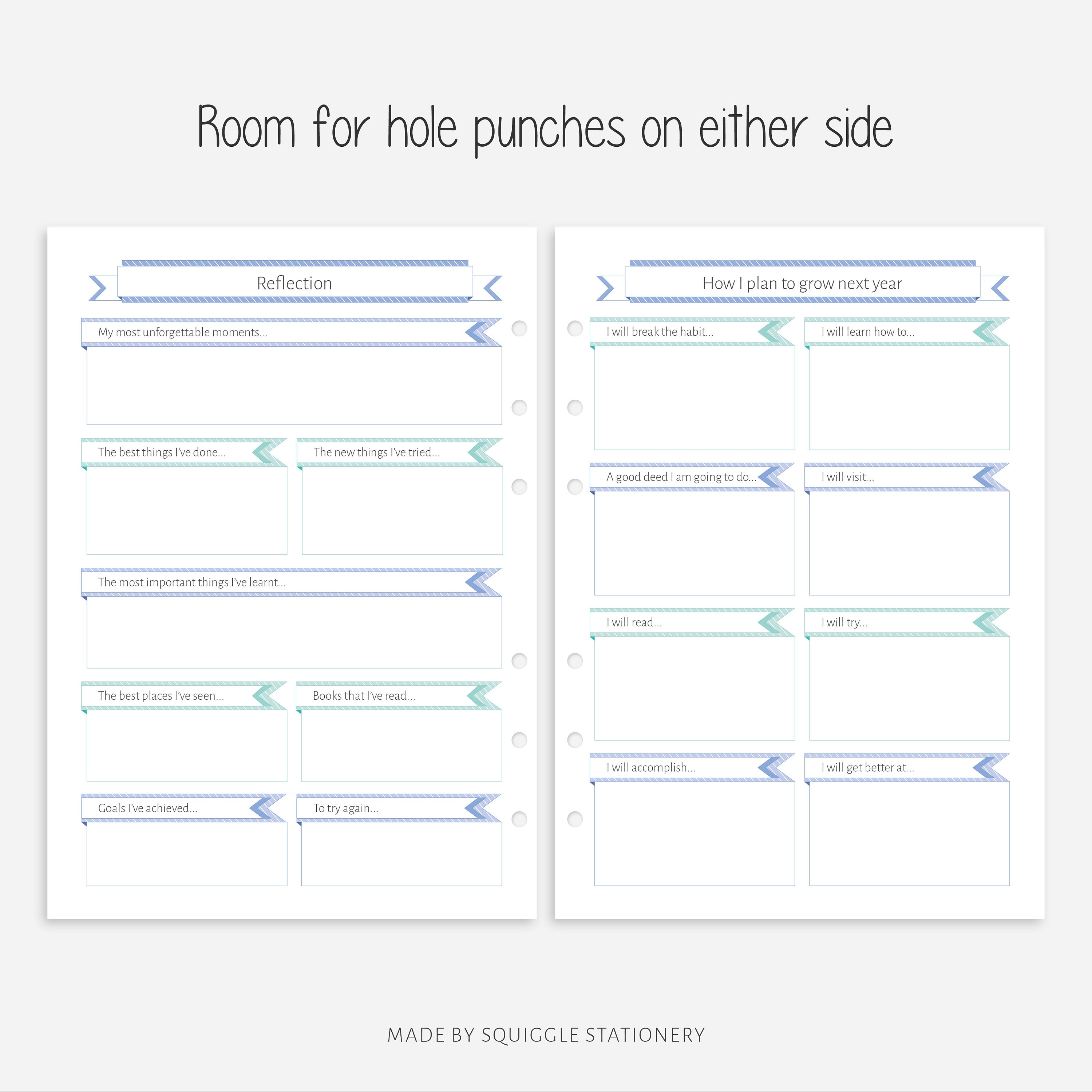 Yearly Reflection Printable | Download Template PDF | Printable Planner ...
