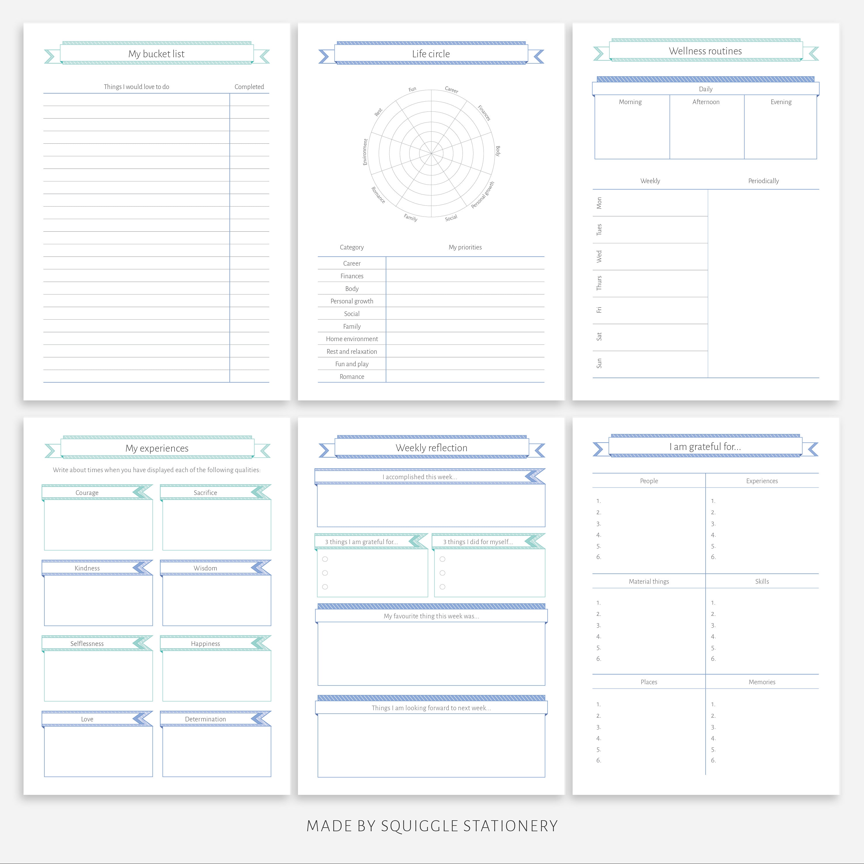 Wellness/health Bundle Printable | Download Template PDF | Printable ...