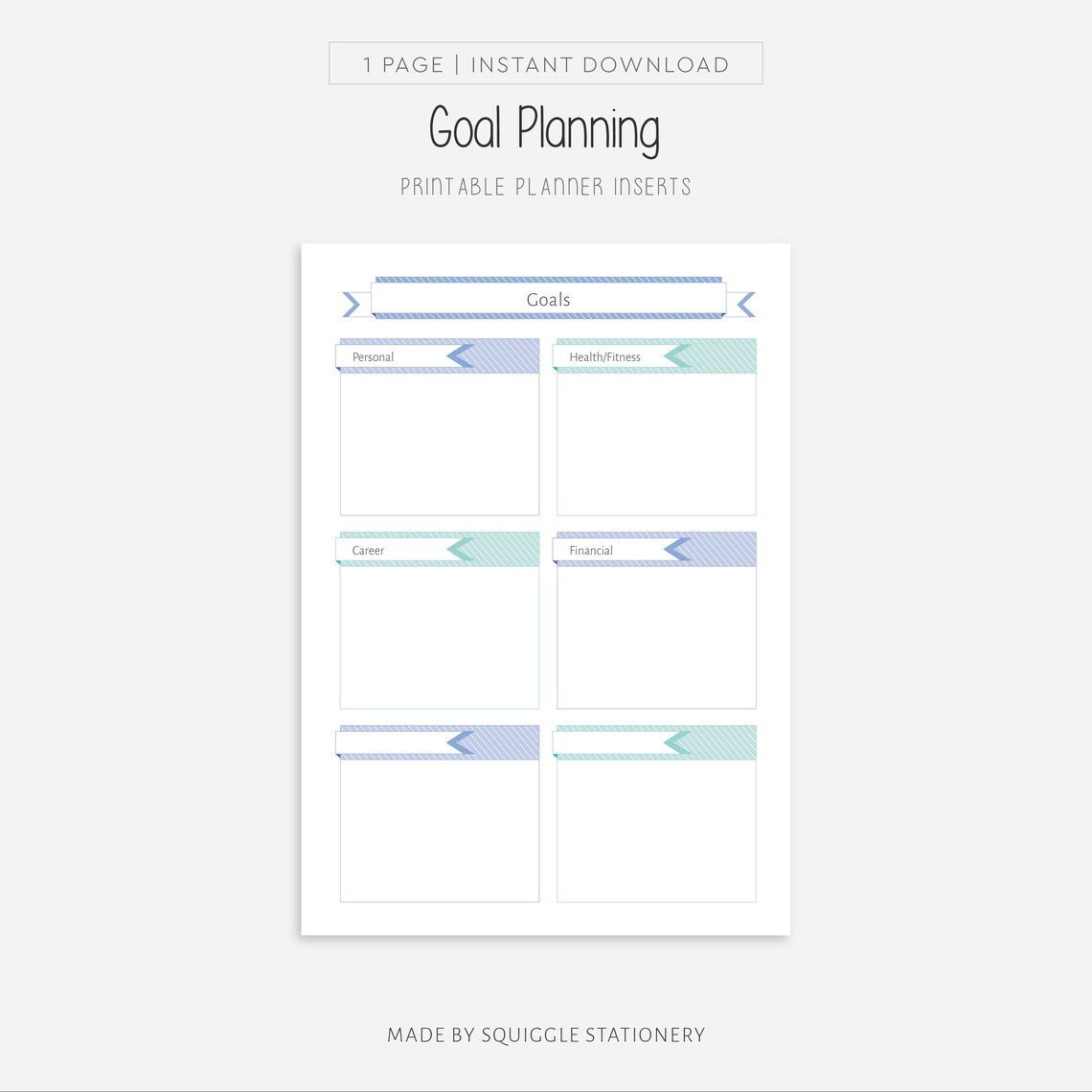 Goal Planning Planner Printable Download Template PDF Printable Planner ...