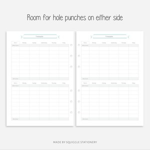 School Timetable Inserts | Downloadable Template PDF | Teacher ...