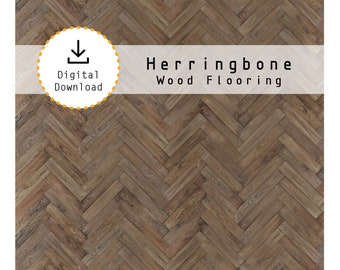 Pisos de madera en espiga imprimibles en miniatura 1:12 en una hoja de 8,5"x 11". Descarga digital de alta resolución jpg y pdf.