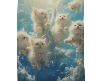 Kitty Cat Velveteen Plush Blanket