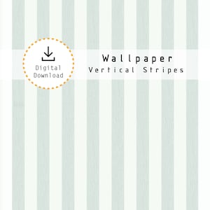 Carta da parati a strisce larghe verticali azzurre stampabili in miniatura 1:12 su un foglio da 8,5"x11". Download digitale ad alta risoluzione jpg e pdf.