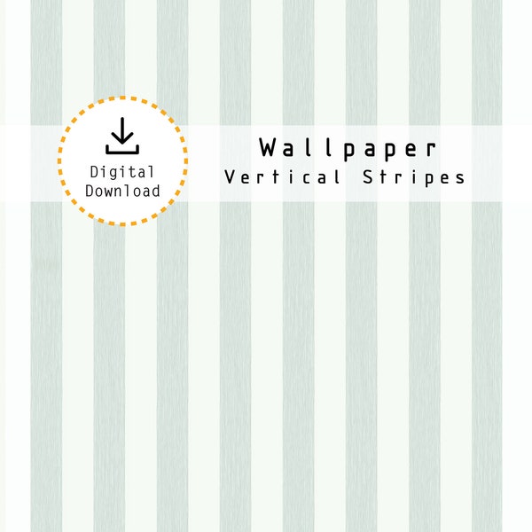 Miniature 1:12 Printable Vertical Light Blue Wide Stripe Wallpaper on 8.5"x11" sheet. High resolution digital download jpg and pdf.