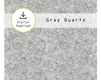 Miniature 1:12 Quartz Countertop - Printable White and Gray Quartz on 8.5" x 11" sheet. High resolution digital download jpg and pdf.