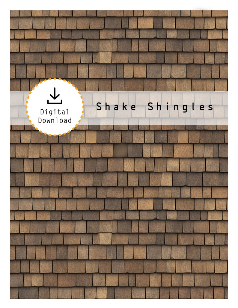 Miniature 1:12 Shake Shingle Roofing Printable Wood Shake Shingles on 8 ...