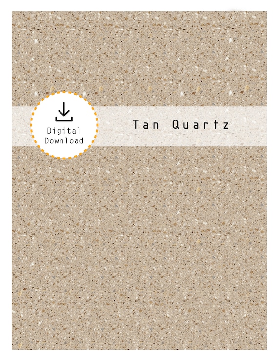 Miniature 1:12 Quartz Countertop - Printable Tan Quartz on 8.5" x 11" sheet. High resolution digital download jpg and pdf.