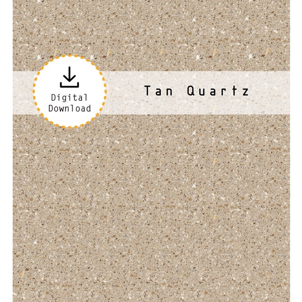 Miniature 1:12 Quartz Countertop - Printable Tan Quartz on 8.5" x 11" sheet. High resolution digital download jpg and pdf.