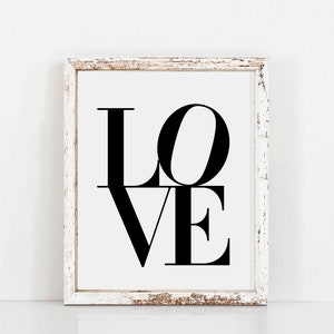 DIGITAL FILE Love Printable Art, Home Decor, Digital Print, Digital Quote, Wall Art, Wall Art Decor, Typography