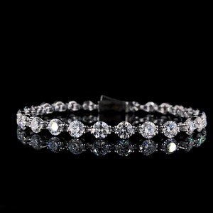 18k Gold Prong Set Diamond Tennis Bracelet/ Tennis Bracelet/ Diamond Tennis Bracelet/ Round Diamond Tennis Bracelet/ Certified Jewelry Gift