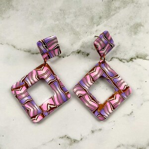Striped Diamond Dangle Earrings